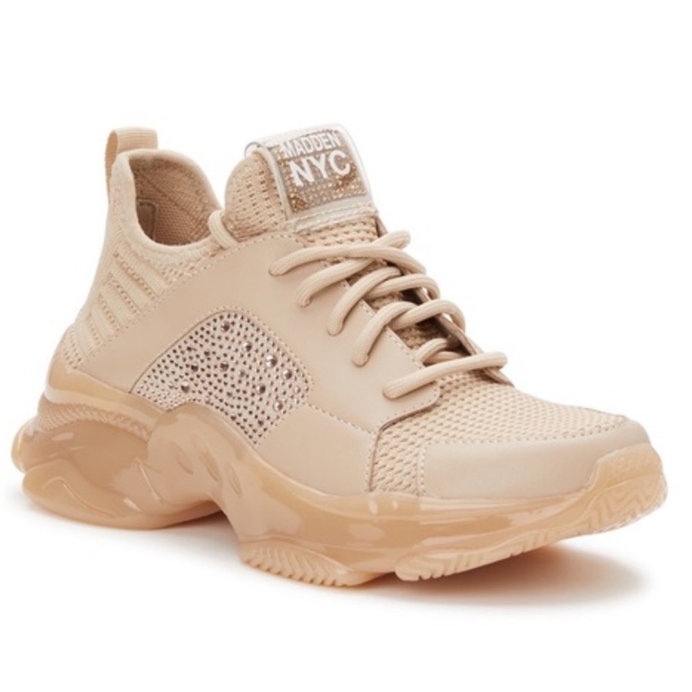 MADDEN NYC Nude Rhinestone Athletic Sneakers  Size 9